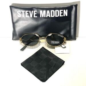 Steve Madden Gold Frame Sunglasses with Black Lenses